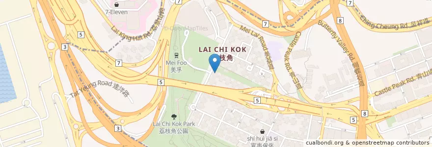 Mapa de ubicacion de 百樂門 en China, Guangdong, Hongkong, Kowloon, New Territories, 深水埗區 Sham Shui Po District.