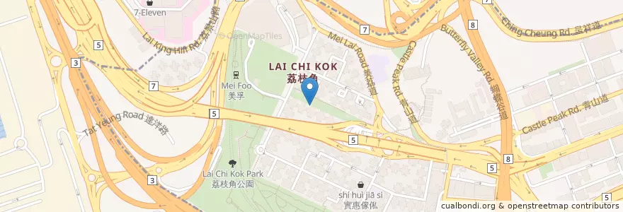 Mapa de ubicacion de 東亞銀行 en 中国, 广东省, 香港 Hong Kong, 九龍 Kowloon, 新界 New Territories, 深水埗區 Sham Shui Po District.