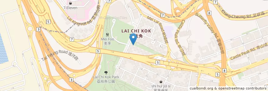 Mapa de ubicacion de 中國銀行 en 中国, 广东省, 香港 Hong Kong, 九龍 Kowloon, 新界 New Territories, 深水埗區 Sham Shui Po District.