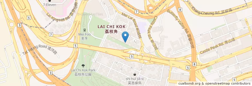 Mapa de ubicacion de 海皇粥店 en China, Cantão, Hong Kong, Kowloon, Novos Territórios, 深水埗區 Sham Shui Po District.