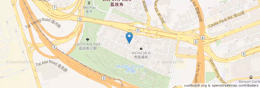 Mapa de ubicacion de 上海飯店 en China, Cantão, Hong Kong, Kowloon, Novos Territórios, 深水埗區 Sham Shui Po District.