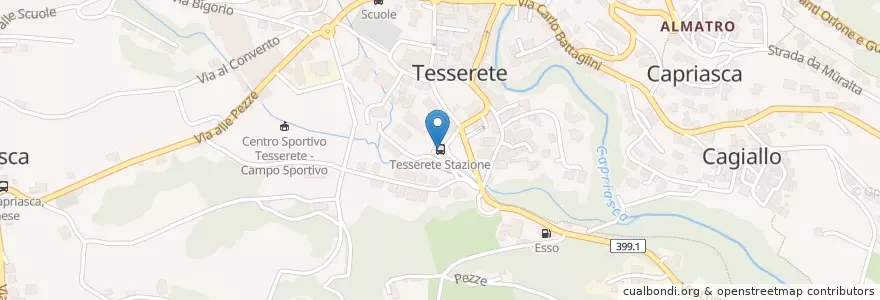 Mapa de ubicacion de Tesserete Stazione en 瑞士, Ticino, Distretto Di Lugano, Circolo Di Capriasca, Capriasca.