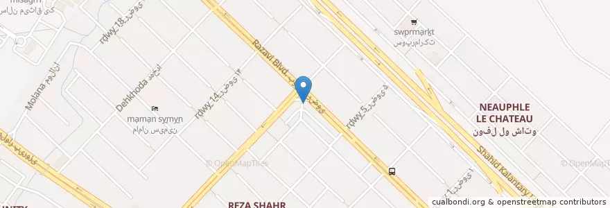 Mapa de ubicacion de ساندویج پارت en 이란, استان خراسان رضوی, شهرستان مشهد, مشهد, بخش مرکزی شهرستان مشهد.
