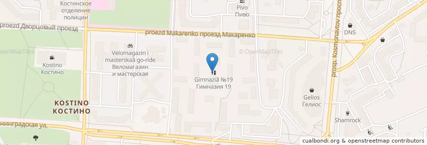 Mapa de ubicacion de Гимназия №19 en ロシア, 中央連邦管区, モスクワ州, Городской Округ Королёв.