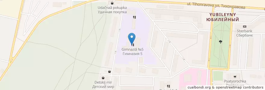 Mapa de ubicacion de Гимназия №5 en Russia, Distretto Federale Centrale, Oblast' Di Mosca, Городской Округ Королёв.
