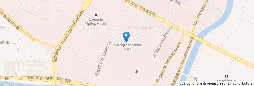 Mapa de ubicacion de Xuankehui Cafe en الصين, سيتشوان, 成都市, 锦江区 (Jinjiang), 合江亭街道 / Hejiangting.