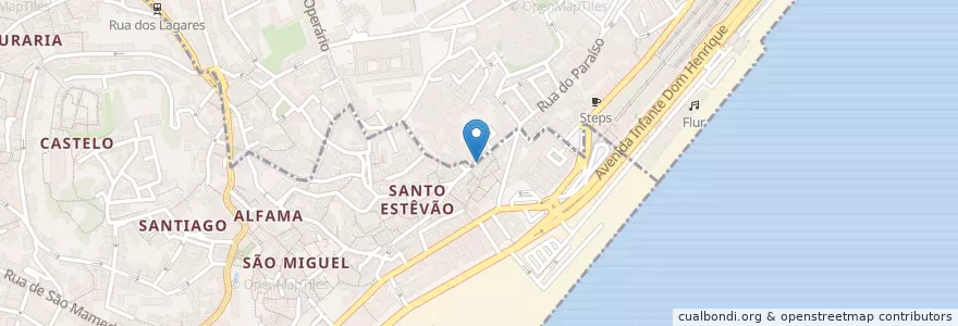 Mapa de ubicacion de Este en البرتغال, Lisboa, Grande Lisboa, لشبونة, Santa Maria Maior.
