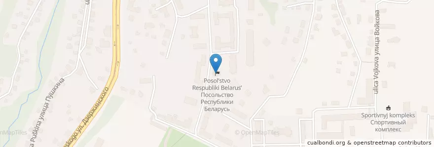 Mapa de ubicacion de Посольство Республики Беларусь en Rússia, Distrito Federal Central, Смоленская Область, Смоленский Район, Городской Округ Смоленск.