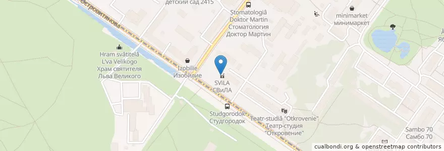 Mapa de ubicacion de СВиЛА en Rússia, Distrito Federal Central, Москва, Юго-Западный Административный Округ, Район Коньково, Район Тёплый Стан.