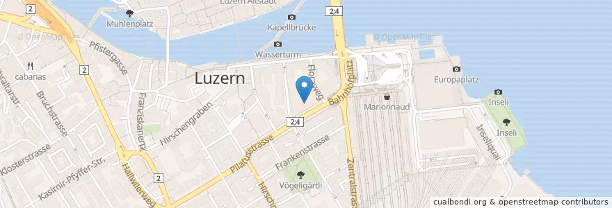 Mapa de ubicacion de zahnartztzentrum.ch en İsviçre, Luzern, Luzern.