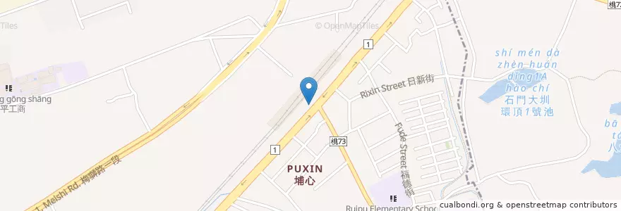 Mapa de ubicacion de 水果店 en Taïwan, Taoyuan, 楊梅區.