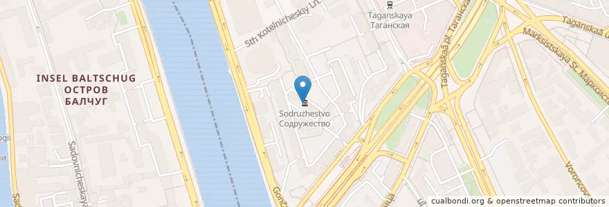 Mapa de ubicacion de Содружество en Russia, Distretto Federale Centrale, Москва, Центральный Административный Округ, Таганский Район.