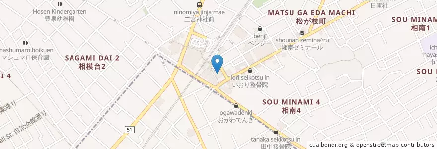 Mapa de ubicacion de みずほ銀行 en Japan, 神奈川県, 相模原市, 南区.