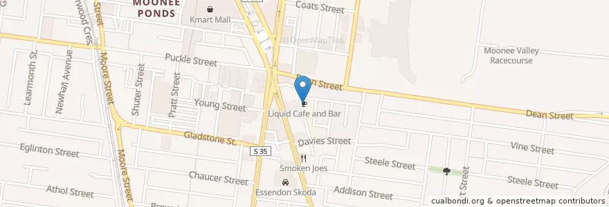 Mapa de ubicacion de Pane Rustico Eatery, Trattoria & Bar en Austrália, Victoria, City Of Moonee Valley.