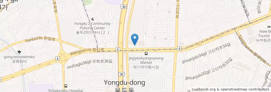 Mapa de ubicacion de Shinhan Bank en Corea Del Sur, Seúl, 동대문구, 용신동.