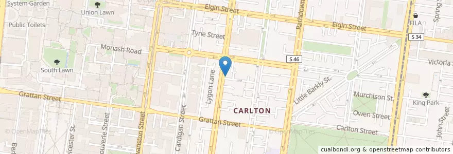 Mapa de ubicacion de D.O.C Espresso en Avustralya, Victoria, City Of Melbourne.