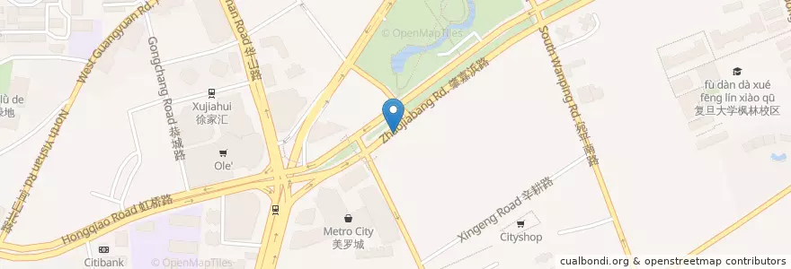 Mapa de ubicacion de 上海浦东发展银行 en 中国, 上海市, 徐汇区.