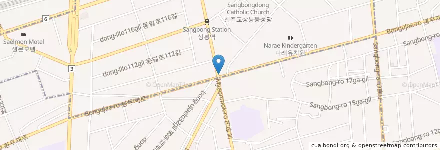 Mapa de ubicacion de Shinhan Bank en 大韓民国, ソウル, 中浪区.