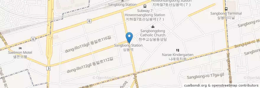 Mapa de ubicacion de 청담주막 en Corea Del Sud, Seul, 중랑구.