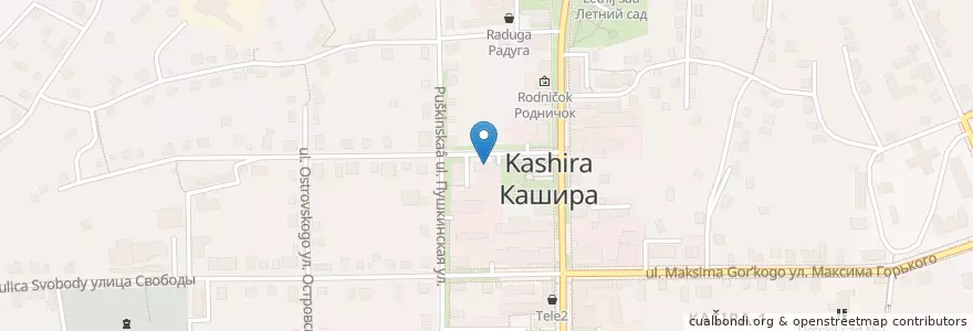 Mapa de ubicacion de Отделение связи №142900 en Russia, Distretto Federale Centrale, Oblast' Di Mosca, Городской Округ Кашира.