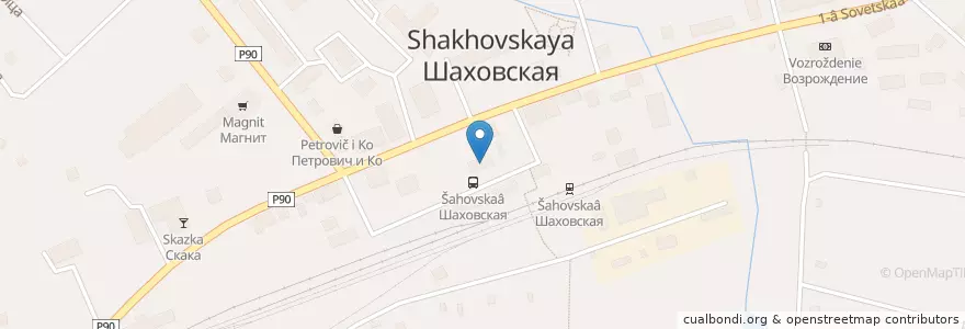 Mapa de ubicacion de Автовокзал Шаховская en ロシア, 中央連邦管区, モスクワ州, Городской Округ Шаховская.