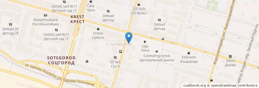 Mapa de ubicacion de СКБ-Инвест en Rússia, Distrito Federal Do Sul, Oblast De Rostov, Городской Округ Каменск-Шахтинский.
