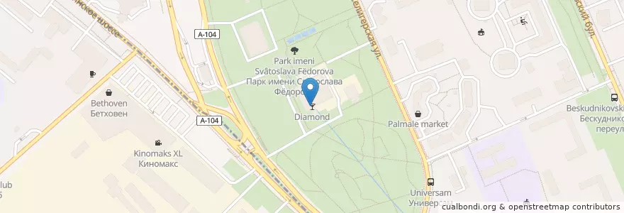 Mapa de ubicacion de Diamond en Russia, Distretto Federale Centrale, Москва, Северный Административный Округ, Бескудниковский Район.