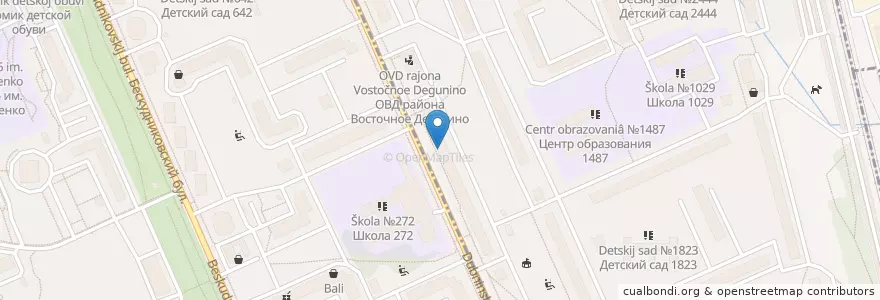 Mapa de ubicacion de Библиотека №37 en Russia, Central Federal District, Moscow, Northern Administrative Okrug, Beskudnikovsky District, Vostochnoye Degunino District.