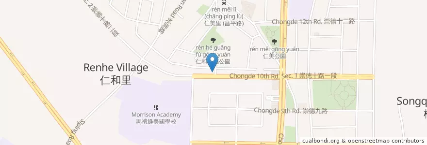 Mapa de ubicacion de 創意廚房早午餐x瓜瓜園 en Taiwan, Taichung, 北屯區.