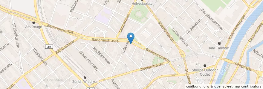 Mapa de ubicacion de The Butcher en Schweiz/Suisse/Svizzera/Svizra, Zürich, Bezirk Zürich, Zürich.