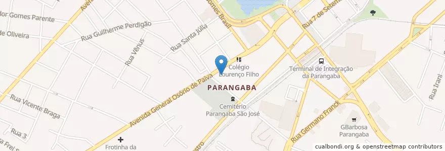Mapa de ubicacion de Posto Ipiranga Parangaba en Brazilië, Regio Noordoost, Ceará, Região Geográfica Intermediária De Fortaleza, Microrregião De Fortaleza, Fortaleza.