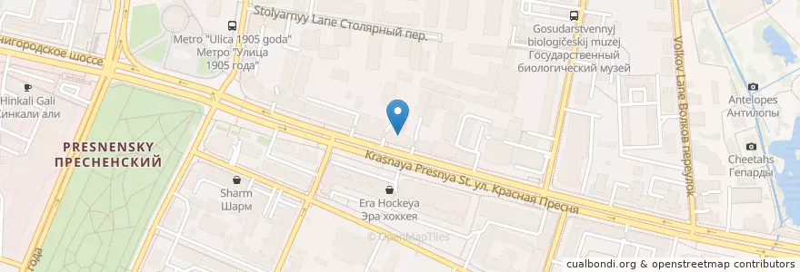 Mapa de ubicacion de Jeffreys coffeeshop en Russie, District Fédéral Central, Moscou, Центральный Административный Округ, Пресненский Район.