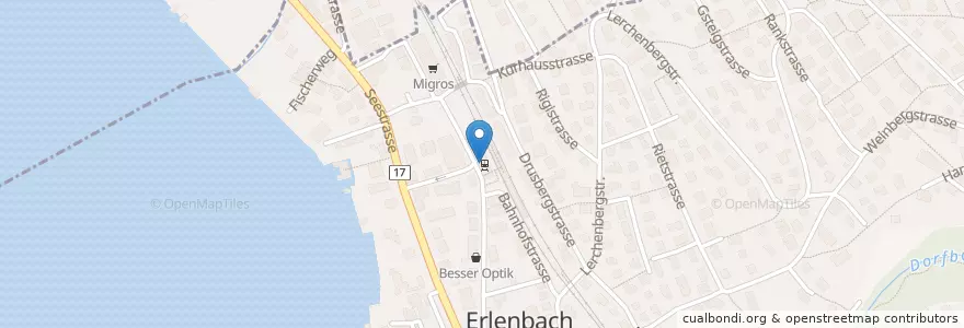 Mapa de ubicacion de Nata Cafe & Bäckerei en Schweiz/Suisse/Svizzera/Svizra, Zürich, Bezirk Meilen, Küsnacht (Zh), Erlenbach (Zh).
