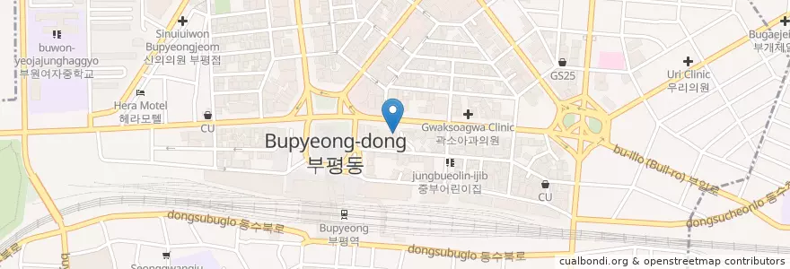 Mapa de ubicacion de EDIYA COFFEE en 대한민국, 인천, 부평구, 부평동.