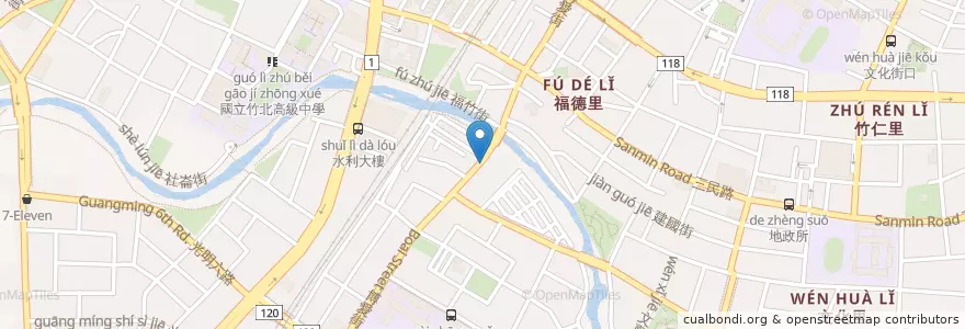 Mapa de ubicacion de 第一家滷肉飯 en Тайвань, Тайвань, Уезд Синьчжу, 竹北市.