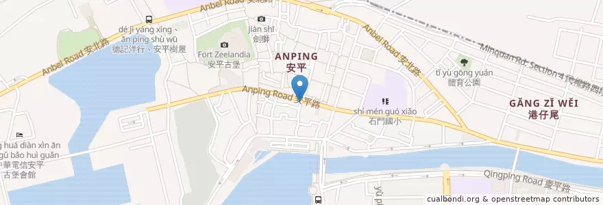 Mapa de ubicacion de 木門厝 en 台湾, 台南市, 安平区.