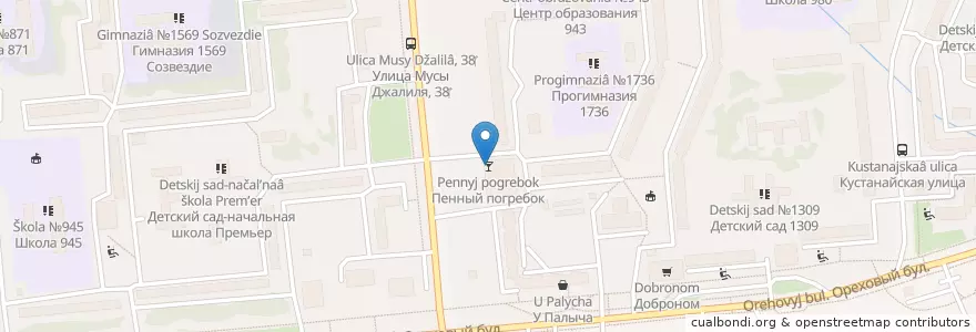 Mapa de ubicacion de Пенный погребок en Russia, Central Federal District, Moscow, Southern Administrative Okrug, Zyablikovo District.