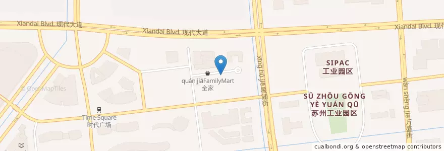 Mapa de ubicacion de 星巴克 en China, Suzhou, Jiangsu, 姑苏区, 苏州工业园区直属镇, 苏州工业园区.