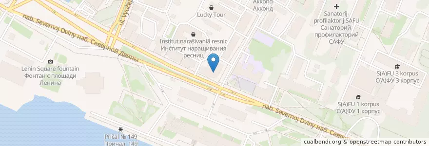 Mapa de ubicacion de Sberbank en Russia, Northwestern Federal District, Arkhangelsk Oblast, Primorsky District, Городской Округ Архангельск.