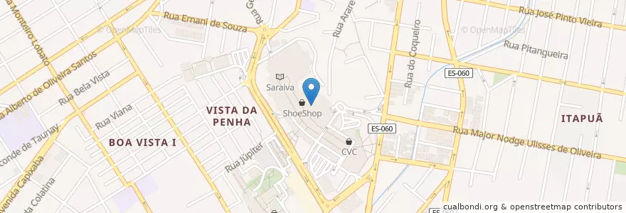 Mapa de ubicacion de Creps en برزیل, منطقه جنوب شرقی برزیل, اسپیریتو سانتو, Região Geográfica Intermediária De Vitória, Região Metropolitana Da Grande Vitória, Vila Velha, Microrregião Vitória.