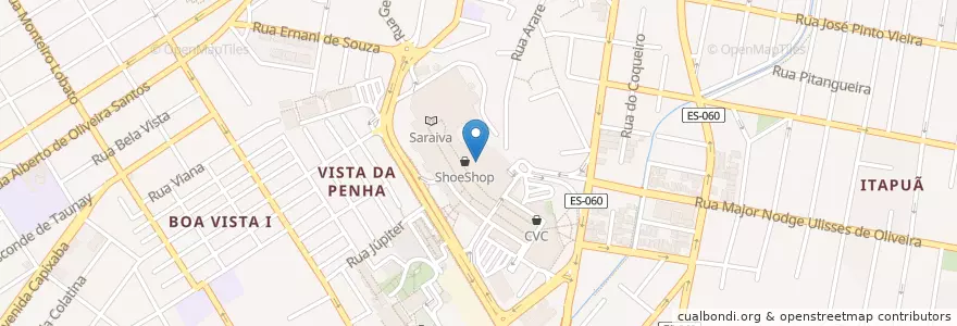 Mapa de ubicacion de Yan Ping en Brezilya, Güneydoğu Bölgesi, Espírito Santo, Região Geográfica Intermediária De Vitória, Região Metropolitana Da Grande Vitória, Vila Velha, Microrregião Vitória.
