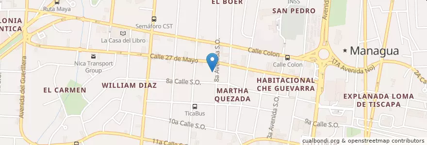 Mapa de ubicacion de Martas  Buffet en Никарагуа, Departamento De Managua, Managua (Municipio).
