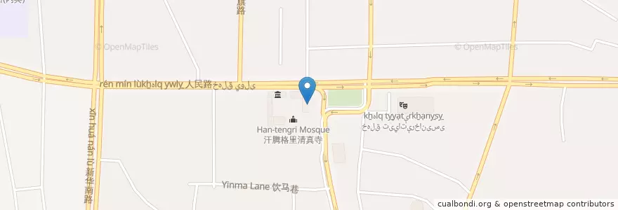 Mapa de ubicacion de 中国银行جوڭگو بانكىسى en China, Xinjiang, 乌鲁木齐市 / Ürümqi / ئۈرۈمچى, 天山区 تەڭرىتاغ رايونى, 解放南路街道.