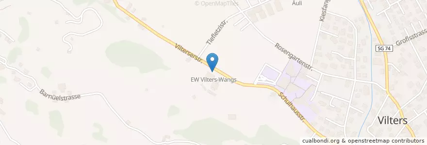 Mapa de ubicacion de EW Vilters-Wangs en İsviçre, Sankt Gallen, Wahlkreis Sarganserland, Vilters-Wangs.