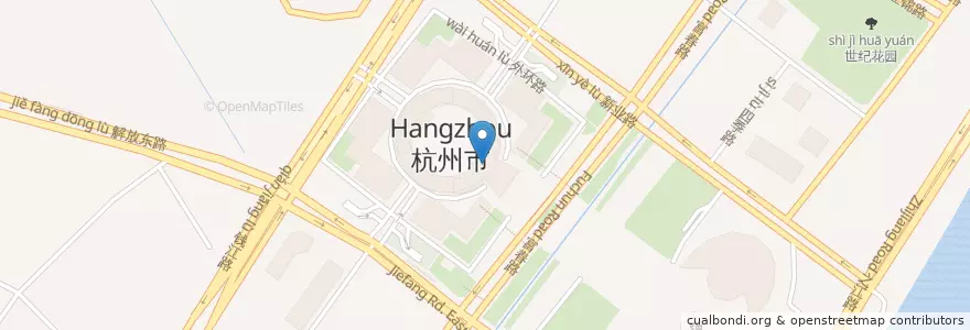 Mapa de ubicacion de 杭州市人民政府 en China, Zhejiang, 杭州市, 江干区, 四季青街道.