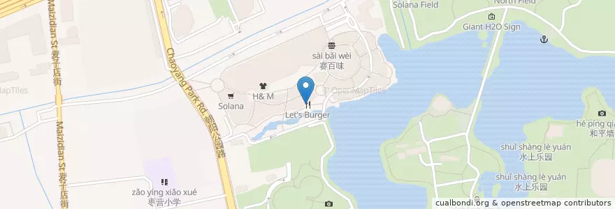 Mapa de ubicacion de Let's Burger en Chine, Pékin, Hebei, 朝阳区 / Chaoyang.