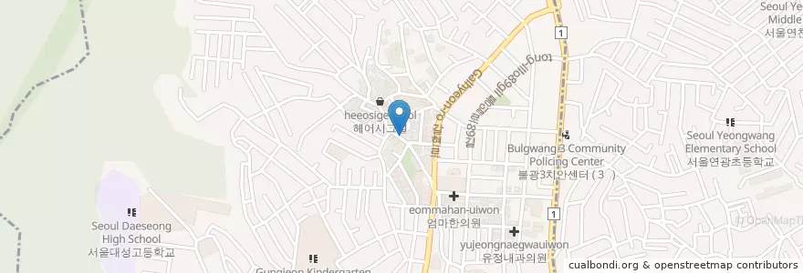 Mapa de ubicacion de 우리 온누리약국 en کره جنوبی, سئول, 은평구, 갈현1동.