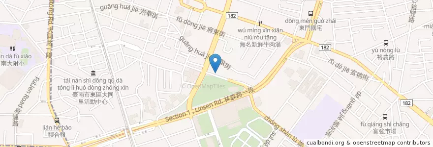 Mapa de ubicacion de 深藍咖啡館 en Тайвань, Тайнань, 東區.