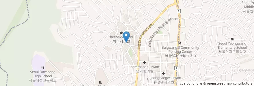 Mapa de ubicacion de 김성훈 가정의학과 en Corée Du Sud, Séoul, 은평구, 갈현1동.