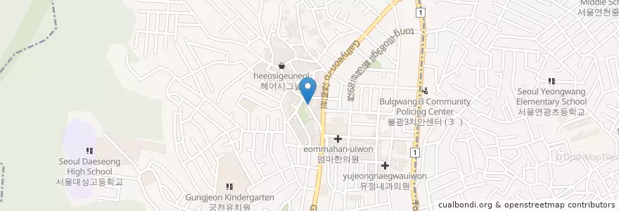Mapa de ubicacion de 연탄나라 en Südkorea, Seoul, 은평구, 갈현1동.